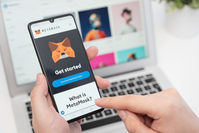 Cryptocurrency wallet Metamask can be installed as an extension in the browser, or you can download the application to your phone.