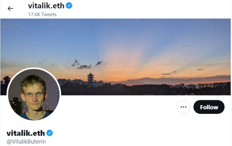 Twitter Account Vitalik Buterin 