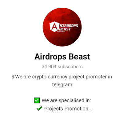 Airdrops Beast nft telegram channel