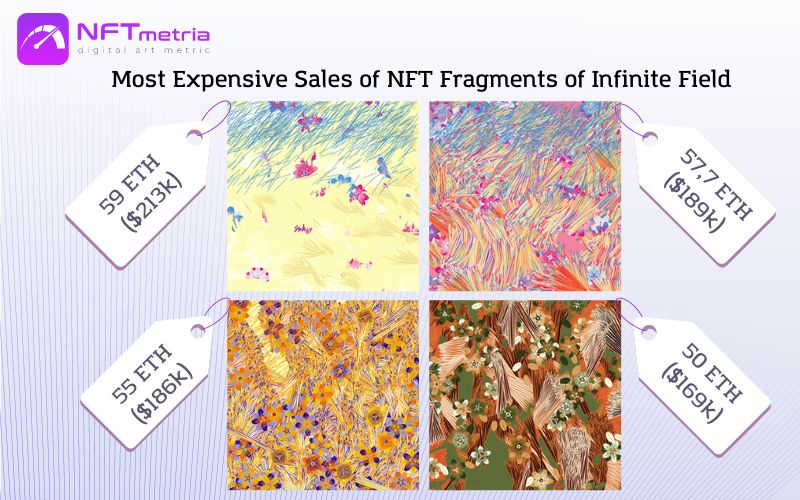 Most Expensive Sales of NFT Fragments of Infinite Field