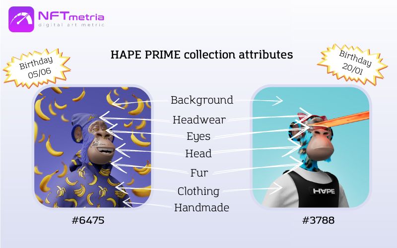 HAPE PRIME nft collection attributes