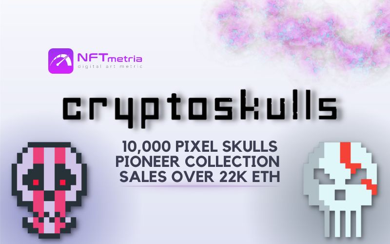 CryptoSkulls: A vintage pixelated PFP collection of various skulls