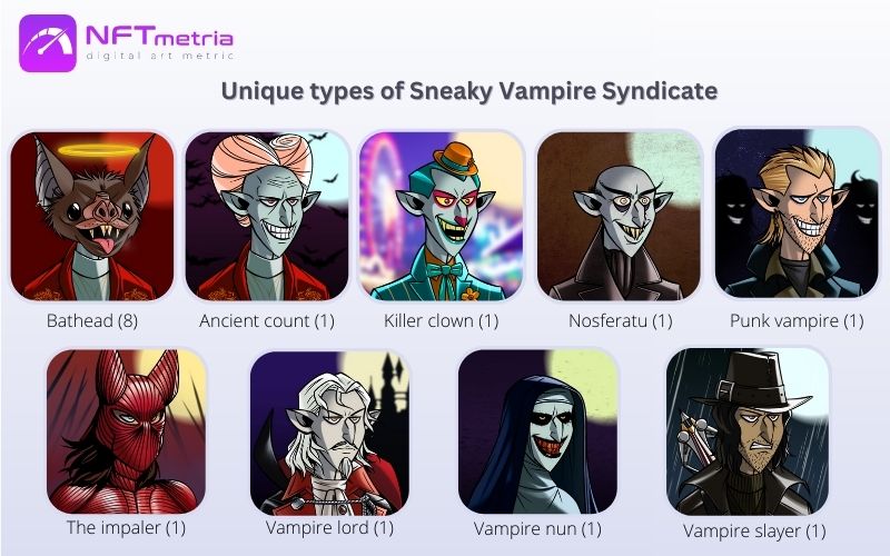 Sneaky Vampire Syndicate nft types