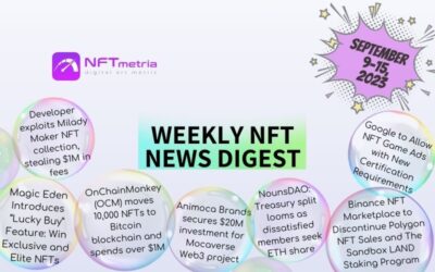 Weekly NFT News Digest: September 9-15, 2023